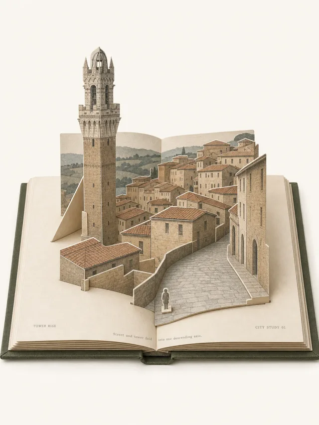Reise-Stadt als Pop-up-Buch - Generiertes Bild