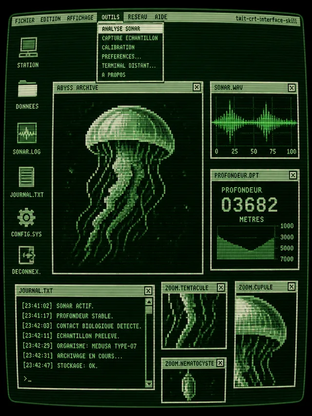 Retro-CRT-Terminal-UI - Generiertes Bild