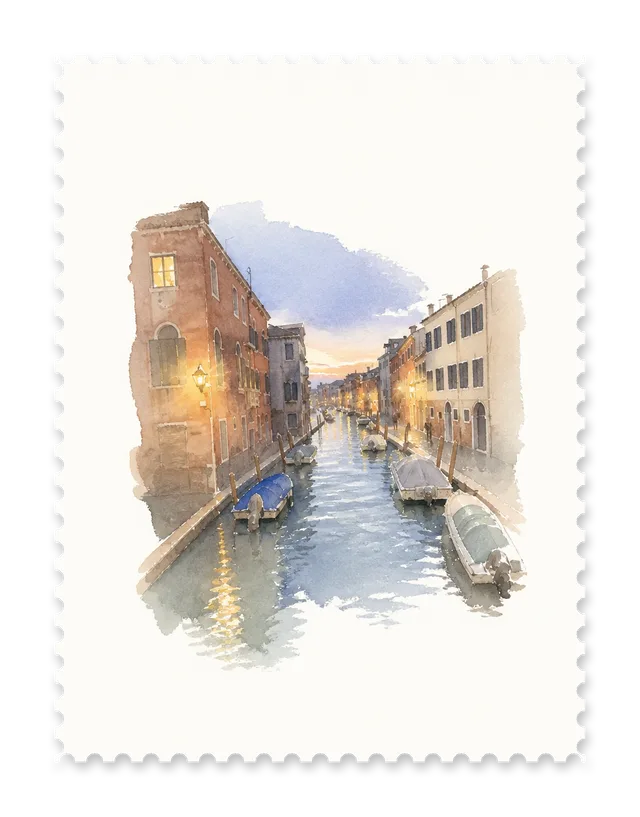 Gezähnte Vintage-Briefmarke - Generiertes Bild